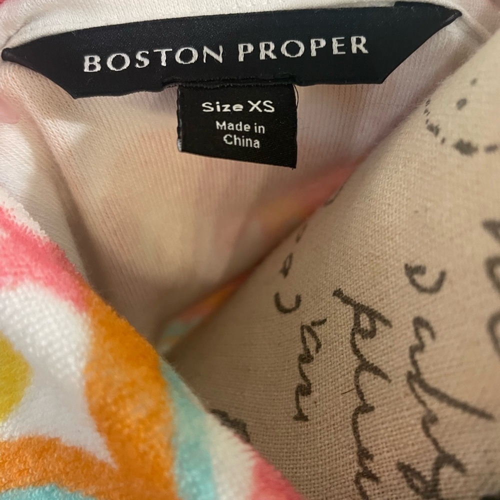 Boston Proper Abstract Sport Loop Terry Collar Dress XS EUC - Picture 7 of 9